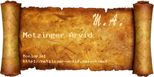 Metzinger Arvid névjegykártya